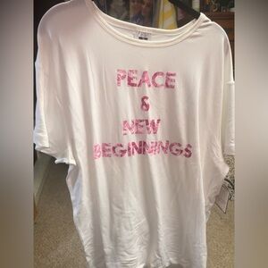Laundry By Shelli Segal White and Pink Graphic Tee